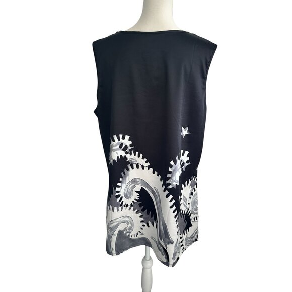 VERY VOLLBRACH Black Gray Tank Dress Size Large - Picture 5 of 7